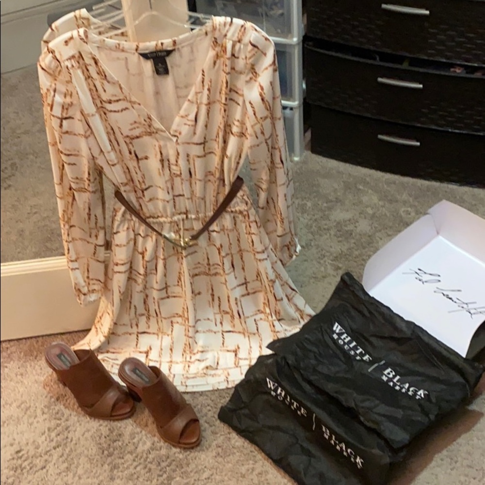 White House Black Market dress, belt, shoes!
